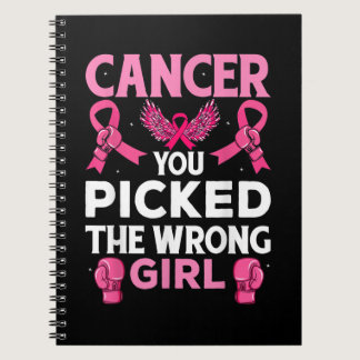Cancer You Picked The Wrong Girl Boxing Gloves Awa Notebook