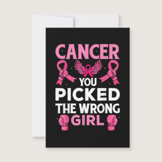 Cancer You Picked The Wrong Girl Boxing Gloves Awa Thank You Card