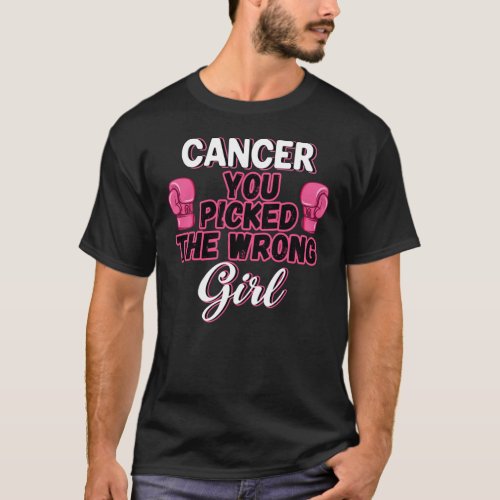 Cancer You Picked the Wrong Girl Boxing Gloves T_Shirt