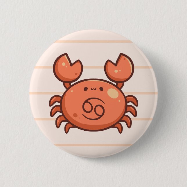 Cancer Zodiac Animal Button (Front)