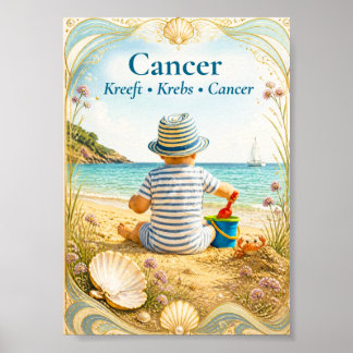 Cancer Zodiac Art | Dreamy Astrology Collection Poster