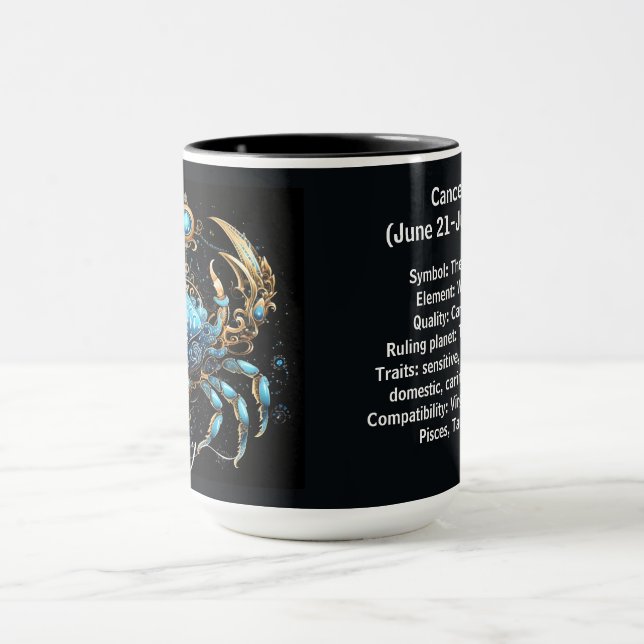 Cancer Zodiac Art for June 21–July 22 Mug (Center)