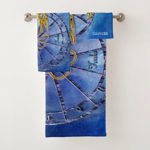 Cancer Zodiac Astrology design Horoscope Bath Towel Set