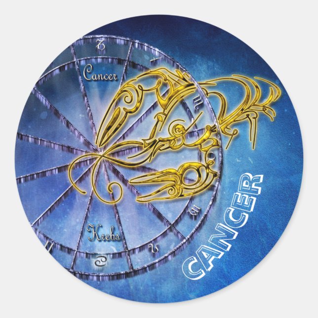 Cancer Zodiac Astrology design Horoscope Classic Round Sticker (Front)