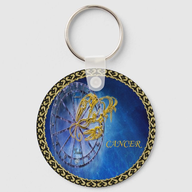 Cancer Zodiac Astrology design Horoscope Keychain (Front)