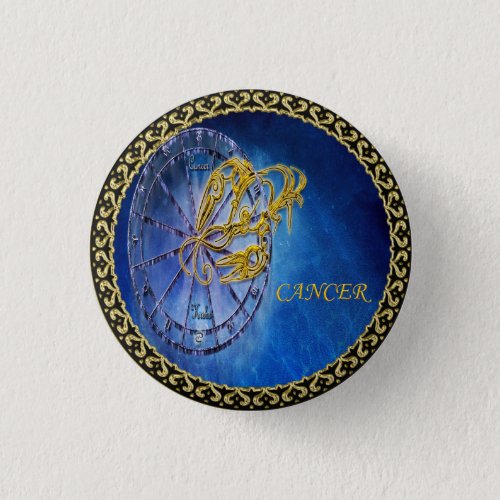 Cancer Zodiac Astrology design Horoscope Pinback Button