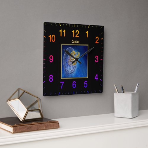 Cancer Zodiac Astrology design Horoscope Square Wall Clock