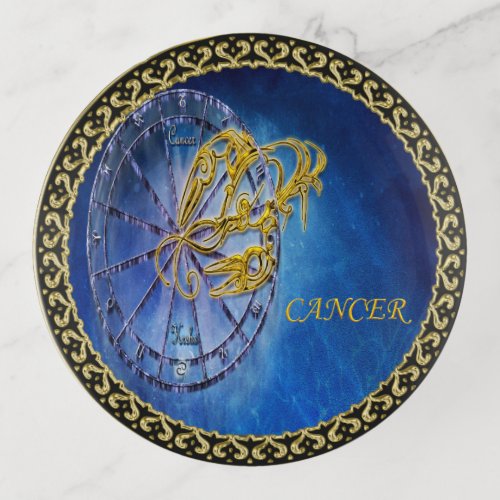 Cancer Zodiac Astrology design Horoscope Trinket Tray