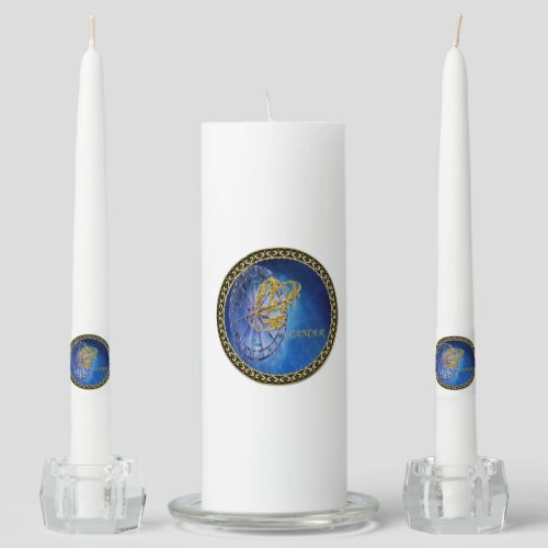 Cancer Zodiac Astrology design Horoscope Unity Candle Set