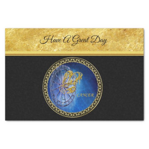 Cancer Zodiac Astrology gold foil with black Tissue Paper