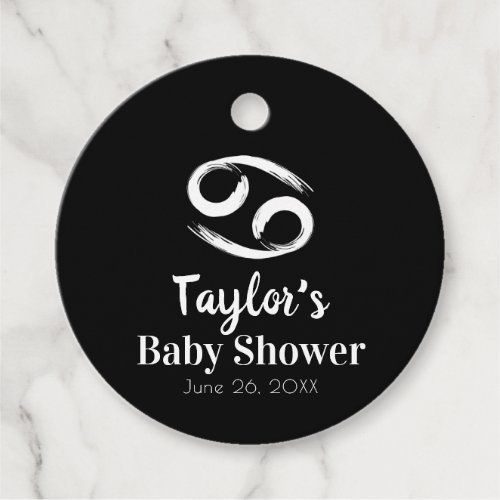 CANCER Zodiac Astrology June July Baby Shower Favor Tags