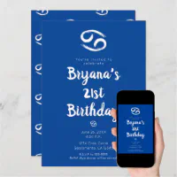 CANCER Zodiac Astrology June July Birthday Party Invitation Zazzle