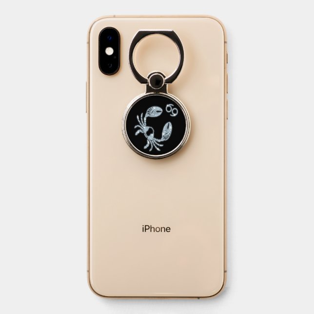 Cancer Zodiac Astrology Sign Phone Ring Stand (On Phone)