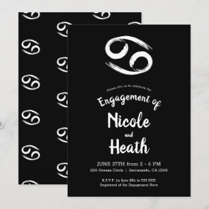 CANCER Zodiac Astrology Summer Engagement Party Invitation