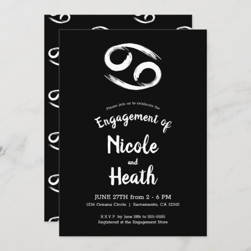CANCER Zodiac Astrology Summer Engagement Party   Invitation