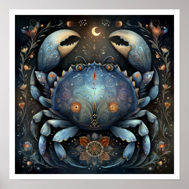 Cancer Zodiac Birth Sign Astrology Celestial (Front)