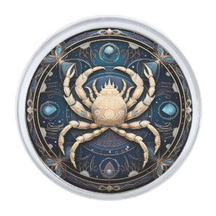 Cancer Zodiac Birth Sign Astrology Silver Finish Lapel Pin