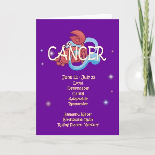 Cancer Zodiac Birthday Card