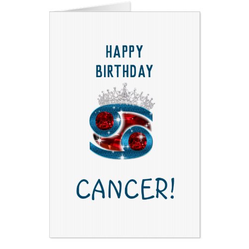 Cancer Zodiac Birthday Card Jumbo Birthstone Card
