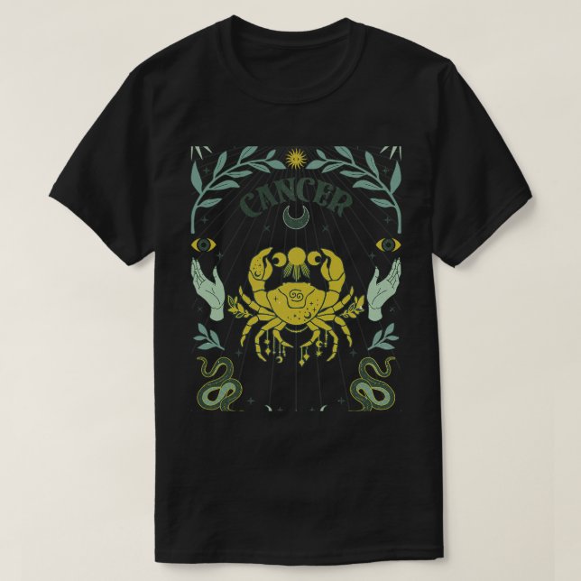 Cancer Zodiac Birthday Gift Horoscope Zodiac Astro T-Shirt (Design Front)