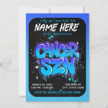 Cancer Zodiac Birthday Invitation