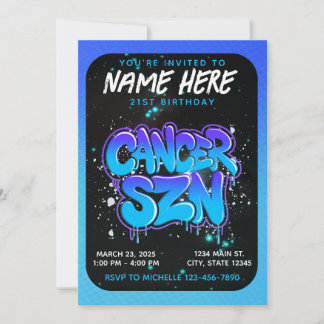 Cancer Zodiac Birthday Invitation