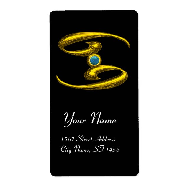CANCER ZODIAC BIRTHDAY JEWEL  Blue Opale Gold Label (Front)