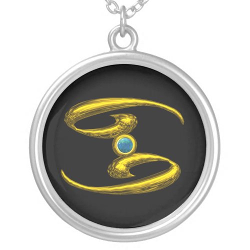 CANCER ZODIAC BIRTHDAY JEWEL WITH BLUE OPALE SILVER PLATED NECKLACE
