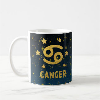 Cancer Zodiac Blue and Gold Astrology Mug