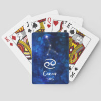 Cancer Zodiac Constellation Blue Galaxy Monogram