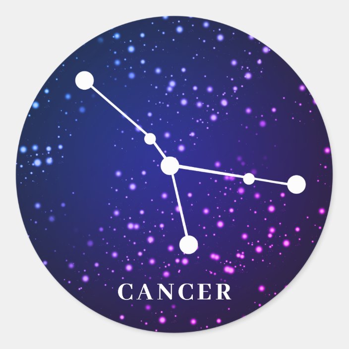 Cancer Zodiac Constellation Design Classic Round Sticker | Zazzle.com