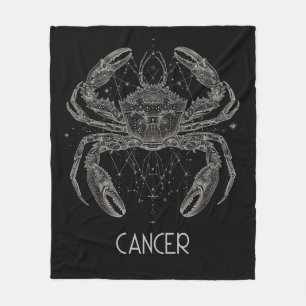 Cancer Zodiac Constellation Fleece Blanket