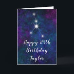 Cancer Zodiac Constellation Happy Birthday Card<br><div class="desc">This cosmic and celestial birthday card can be personalized with a name or title such as mom, daughter, granddaughter, niece, friend etc. The design features the Cancer zodiac constellation on a dark blue and purple watercolor galaxy background with scattered stars. The text combines handwritten script and modern serif fonts for...</div>