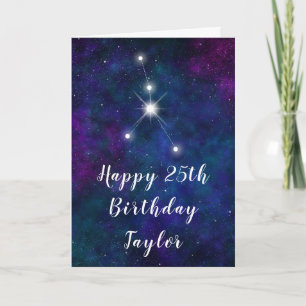 Cancer Zodiac Constellation Happy Birthday Card