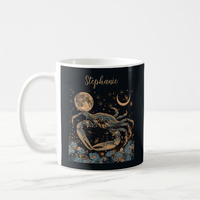 Cancer Zodiac Crab Horoscope Sign Coffee Mug (Left)