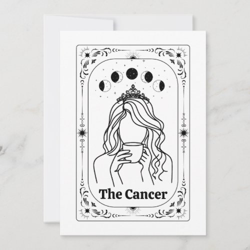 Cancer Zodiac Custom Tarot Celestial Magical Fun Invitation