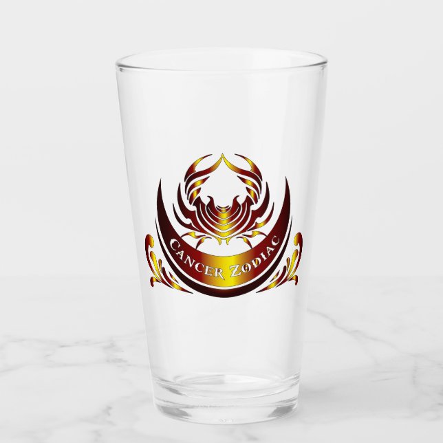 Cancer Zodiac Drinkware Glass (Front)