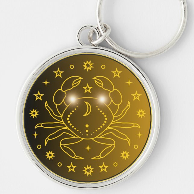 Cancer Zodiac Emblem | Minimal Celestial Symbol Keychain (Front)