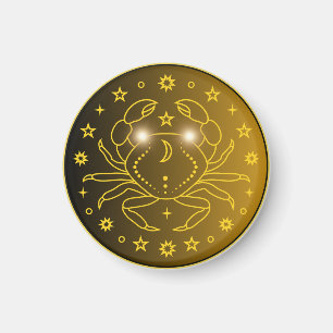 Cancer Zodiac Emblem   Minimal Celestial Symbol Magnet