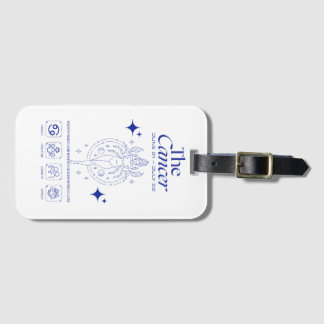 Cancer Zodiac Emotional Astrology Line Art Luggage Tag
