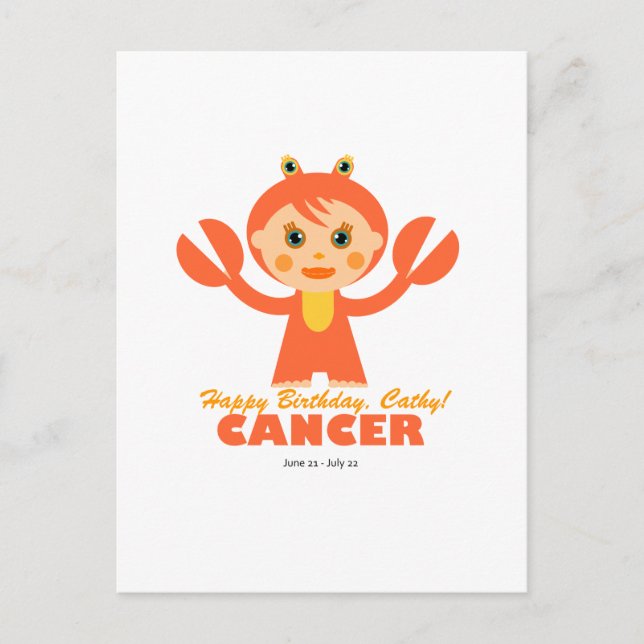 Cancer Zodiac for kids Postcard (Front)