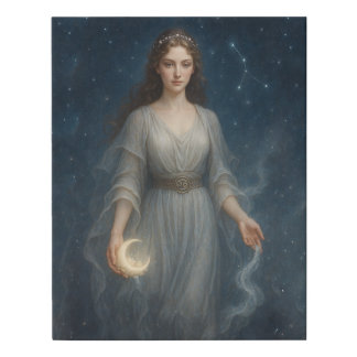 Cancer Zodiac Goddess | Celestial Astrology Faux Canvas Print