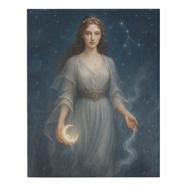 Cancer Zodiac Goddess | Celestial Astrology  Faux Canvas Print (Front)