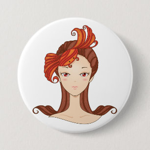 Cancer Zodiac Goddess Red Crab Hair Button