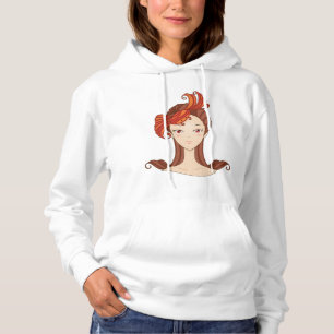 Cancer Zodiac Goddess Red Crab Hair Hoodie
