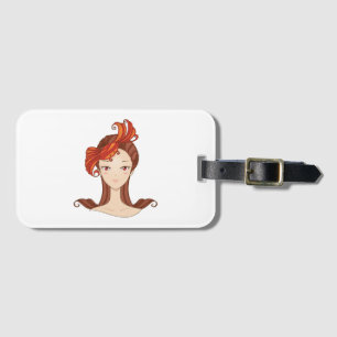 Cancer Zodiac Goddess Red Crab Hair Luggage Tag