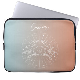 Cancer zodiac horoscope star sign gradient laptop sleeve