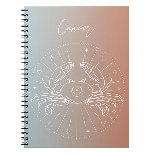 Cancer zodiac horoscope star sign gradient notebook (Front)