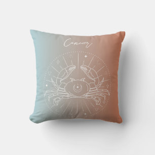 Cancer zodiac horoscope star sign gradient throw pillow