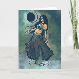 Cancer Zodiac MoonChild Goddess Belly Dancer       Card